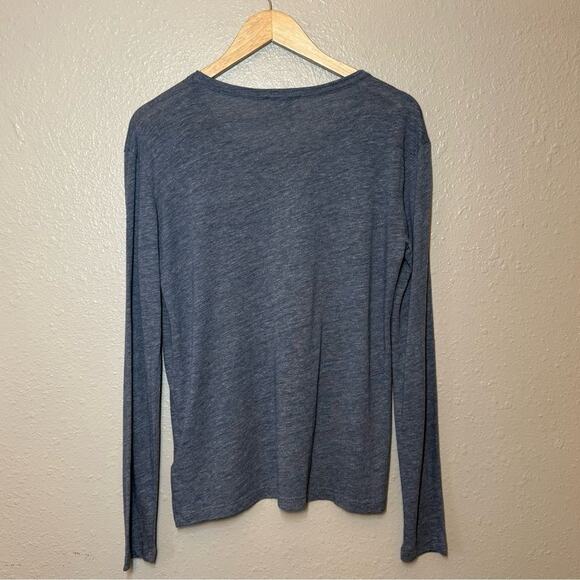 Zadig & Voltaire Women’s Willy Chine Amour Scoopneck Long Sleeve Blue Sz Medium - Picture 3 of 9